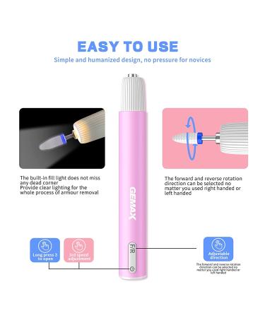 Pink Cordless Nail Drill & Electric File Set - Professional Portable Nail Filer Machine - Buy Online on SooperMarket.com