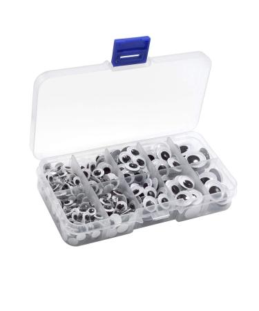 450Pcs Black Wiggle Googly Eyes with Self-Adhesive 6mm 8mm 10 mm 12mm 15mm Mixed Packaging 3 Years and up Black Mix a