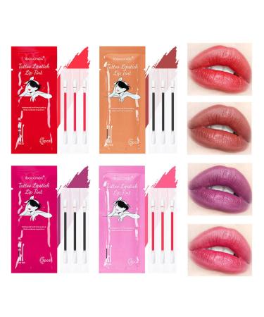 SWETIYOU Tattoo Lipstick Cotton Swab  24Pcs Q Tip Lipstick Waterproof Non-Stick Cotton Swab Lipstick Long Lasting Q Tip Lip Tint Stain  Cute Lip Makeup Products