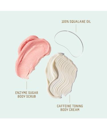 Biossance Smooth Start Body Travel Set: Squalane + Enzyme Sugar Scrub, Caffeine Toning Cream, & 100% Squalane Oil for Exfoliation and Hydration - Buy Online on SooperMarket.com