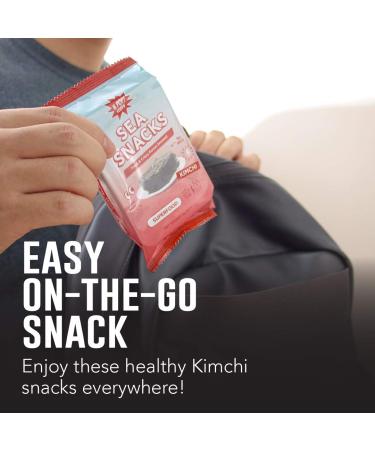 KPOP Foods Kimchi Sea Snacks - 20 Individual Packs | Premium Kimchi Flavored Seaweed Snacks | Made with Korean Seaweed | Vegan, Keto, Low Calorie Superfood - Buy Online on SooperMarket.com