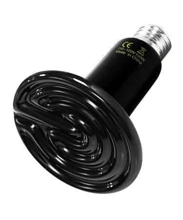 Simple Deluxe 150W Ceramic Heat Emitter Reptile Heat Lamp Bulb No Light Emitting Brooder Coop Heater for Amphibian Pet & Incubating Chicken 1 Pack/ 2 Pack with Thermometer Black & White