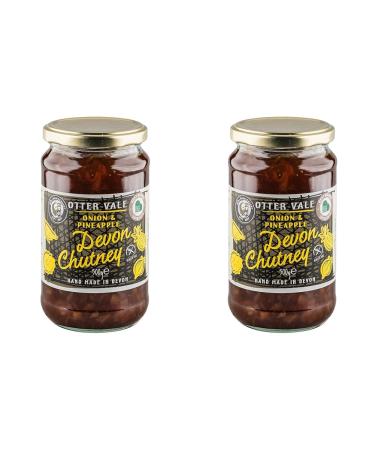Otter Vale Devon Onion and Pineapple Chutney Sweet and Tangy Mix of Onion and Marmalade Hand-Made in Devon Gluten-Free 500 g Glass jar (Pack of 2)