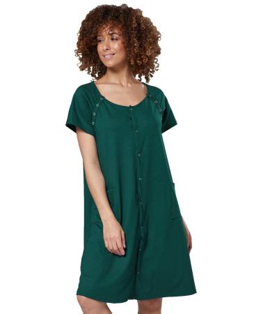 HAPPY MAMA Women's Maternity Nursing Delivery Hospital Gown Nightshirt 1029 16 Dark Green