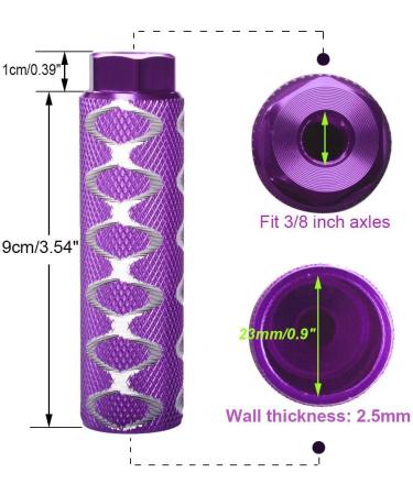 Purple Amotor Bike Pegs - 3/8 inch Axle (2 Pcs) | Durable and Stylish - Buy Online on SooperMarket.com