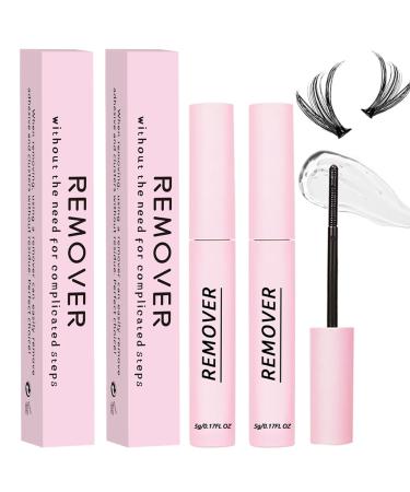 Qiveaory 2Pcs Lash Remover for Lash Extension Cluster Lash Glue Remover Individual Eyelashes Gentle Eye Removal for False Lashes Eyelash Extension Adhesive Remover Self Use at Home