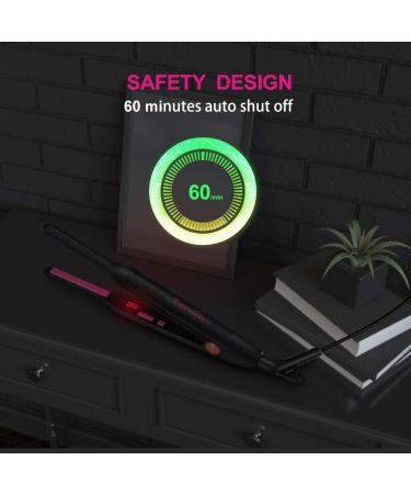 Terviiix Pencil Flat Iron - Mini Hair Straightener for Short Hair, Beard, Pixie Cut - Ceramic Tourmaline, Dual Voltage, Adjustable Temperature - Pink - Buy Online on SooperMarket.com