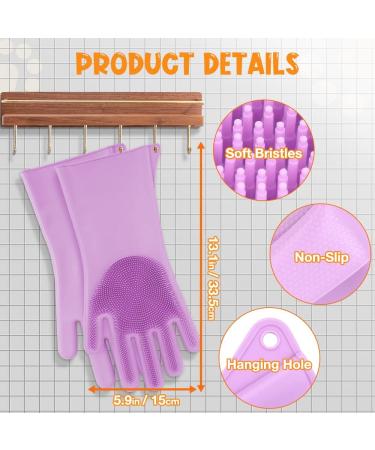 Comfpet Pet Care Gloves for Dog & Cat Hair Removal | Food-Safe Silicone Brush for Bathing & Massaging Puppies & Kittens (Purple) - Buy Online on SooperMarket.com