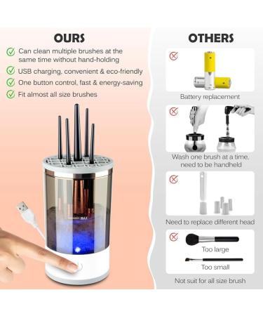 carrub 2Piece Electric Makeup Brush Cleaner Automatic Cosmetic Brush for All Size Beauty Makeup Brushes Set - Buy Online on SooperMarket.com