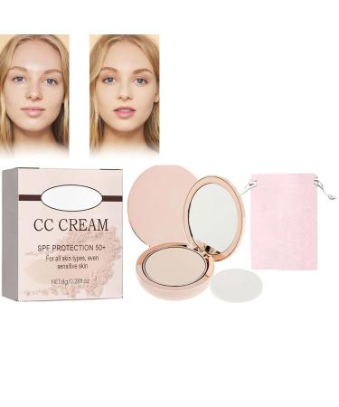 Always Divina Illumina Cc Creamy Compact Spf 50+ Ilumina Powder Foundation Makeup Cc Cream Concealer Set up Powder With Mirror & Makeup Pocket (03 Porcelain White) 8.00 g (Pack of 1) 03 Porcelain White