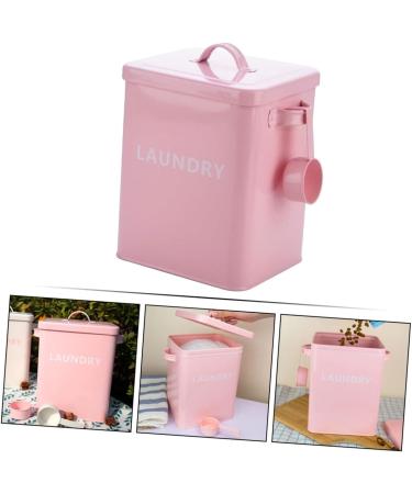COOLHIYA 1pc Washing Storage Sealing Storage Case Laundry Room Trash Can Iron Pink - Buy Online on SooperMarket.com