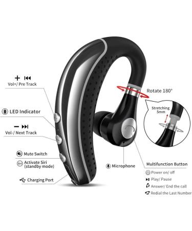 COMEXION V5.0 Bluetooth Headset with Mic, Mute Key, Wireless Noise Reduction - Ideal for Driving, Meetings, and Listening - Buy Online on SooperMarket.com