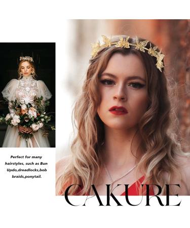 CAKURE Gold Butterfly Crown Tiara Headband - Goddess Headpiece for Party, Prom, Birthday - Metal Butterflies Hair Accessories - Buy Online on SooperMarket.com