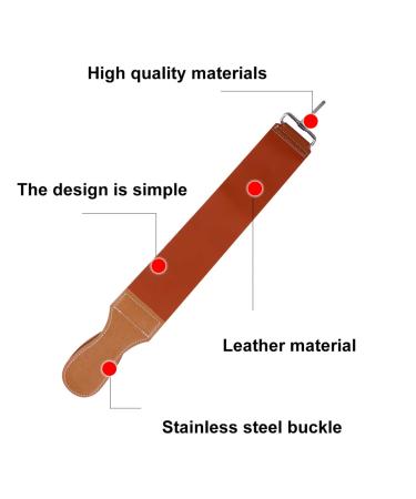 Minkissy Double Layer Sharpening Strop Belt - Leather Canvas Razor Knife Sharpener for Barber Shop and Home | Hanging Buckle Polishing Strap - Buy Online on SooperMarket.com