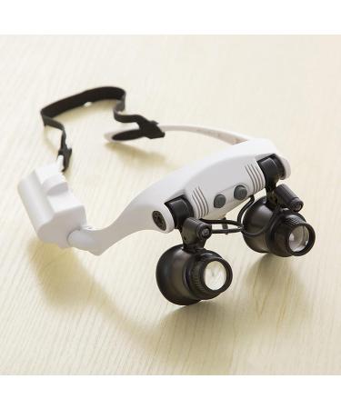Headband LED Lights Magnifier Eye Glasses Watch Repair Loupe Jeweler Glass 10X 15X 20X 25X for Household Headband Magnifier with Led Light for Jewelry - Buy Online on SooperMarket.com