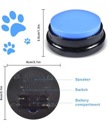 4 Packs Dog Buttons for Communication and Training Recordable Dog Buttons Pet Command Buzzer 30 Second Record & Playback Speech Training Buttons for Dog Cat Training Interactive Toy - Buy Online on SooperMarket.com