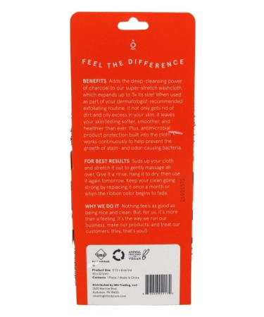 Clean Logic Detox Charcoal Stretch Wash Cloth - Pack of 2 - Buy Online on SooperMarket.com
