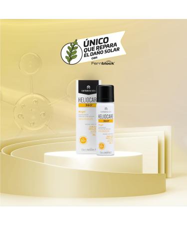 Heliocare 360 Airgel SPF50+ 60ml | Mousse Sunscreen for Face & Neck | UVA UVB Visible Light Infrared-A Anti-Ageing Sun Protection | Suits All Skin Types | Matte Finish | Supercharged with Antioxidants - Buy Online on SooperMarket.com