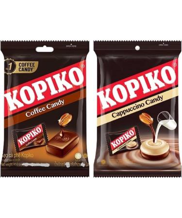 Kopiko Strong & Rich Coffee Candy Cappuccino 120g and Coffe Candy 120g Variety Pack