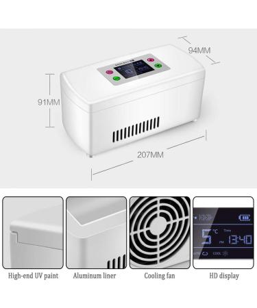 Portable Fridge Cooler Insulin Cooler Accurate Temperature Control 0-18 Built-in Rechargeable Lithium Battery Suitable for Insulin Serum Interferon Eye Drops Storage - Buy Online on SooperMarket.com