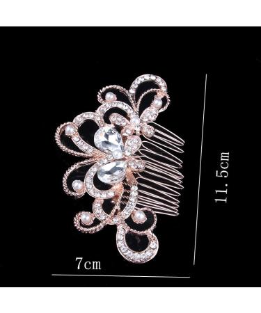 Poznana Starfish Rhinestone Bridal Hair Comb - Wedding Hair Accessories for Brides - Crystal Wedding Hair Pieces - Bridal Flower Hair Comb (Type 3) - Buy Online on SooperMarket.com