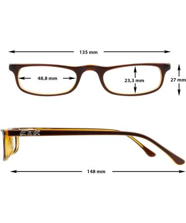 Edison & King Brown Reading Glasses +2.50 dpt | Premium Lenses 2 Wearing Options - International Shipping Available - Buy Online on SooperMarket.com