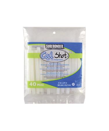 Surebonder "Cool Shot" Hot Glue Sticks for Ultra Low Temperature, Value Pack, Mini Size 4" - 40 Pack - Made in USA (CS-40)