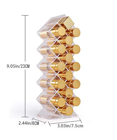 Fish Shape Lipstick Organizer Tower - Clear Acrylic, 16 Slots, Makeup Cosmetic Storage Stand - Buy Online on SooperMarket.com