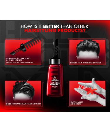 UrbanGabru Aqua Hair Comb Wax - 2-in-1 Men's Styling Wax for Strong Hold & Wet Look | 6.67 Fl Oz - International Shipping Available - Buy Online on SooperMarket.com