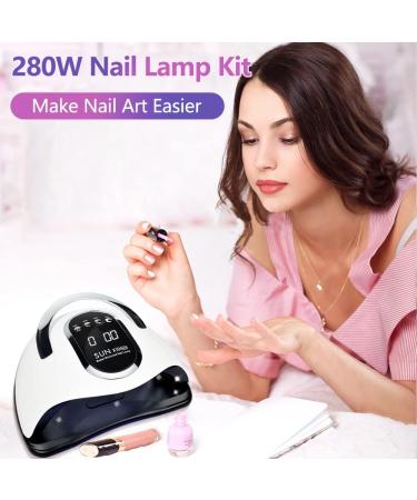 UV LED Nail Lamp 280W | Quick-Drying Nail Dryer with 66 LEDs Car Sensor & 4 Timer Settings - Portable & Spacious Nail Tool Set - Buy Online on SooperMarket.com