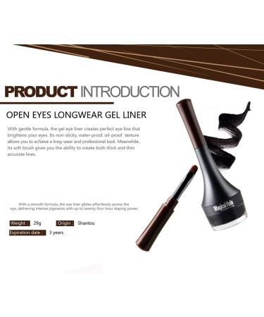 Go Ho Matte Black Gel Eyeliner - Water-proof, Smudge-proof, Long Lasting Cream Eyeliner with Brush - 1Black - Buy Online on SooperMarket.com
