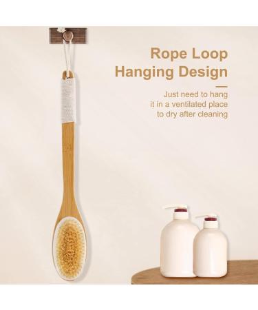 Saunnihen 43cm Bamboo Back Brush - Natural Bristle Shower & Dry Brush for Dead Skin & Cellulite Removal | International Shipping - Buy Online on SooperMarket.com