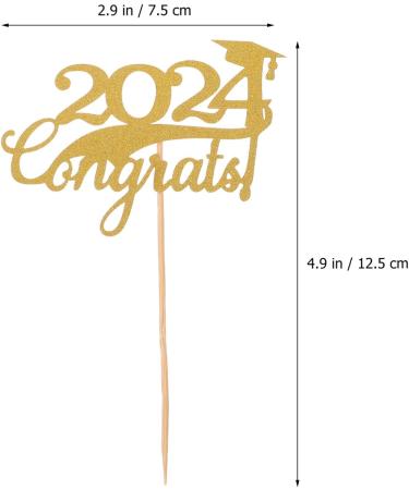 HOLIDYOYO 15pcs 2024 Graduation Cake Inserts Top Hat Cake Decors Class of 2024 Cupcake Picks 2024 Graduation Cupcake Toppers Graduation Cake Decorations Graduate Paper Dining Table - Buy Online on SooperMarket.com