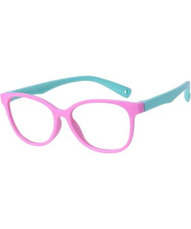 Kids Blue Light Filter Glasses - UV Protection TR90 Frames for Boys & Girls + Adjustable Band & Pink Case - Buy Online on SooperMarket.com