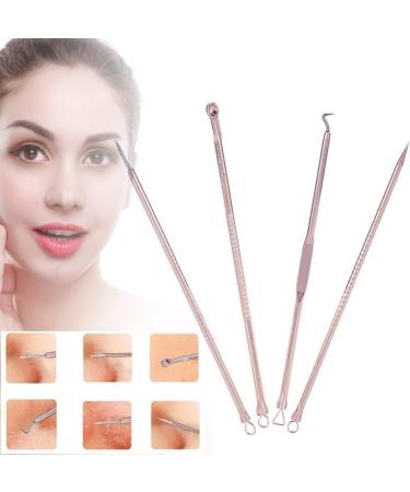 4PCS/SET Blackhead Removal Tool Pimple Cleansing Tool Kit Stainless Steel Acne Pimple Extractor Acne Remover Tool With Box(Rose Gold) pimple extractor - Buy Online on SooperMarket.com