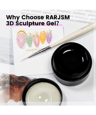 RARJSM No Wipe Clear 3D Sculpting Gel Painting Gel Polish Nail Art Designs Chrome Nail Powder Nail Charms Rhinestone Decoration Adhesive Glue Drawing Painted Sculpture Hard Gel UV LED Curing Requires - Buy Online on SooperMarket.com