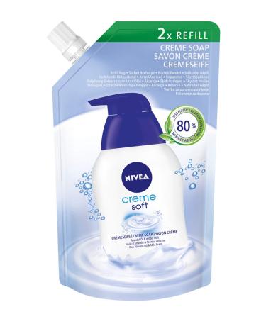 Nivea Creme Soft Care Soap Refill Bag - 500ml Almond Oil - Hydrating & Nourishing - International Shipping Available - Buy Online on SooperMarket.com