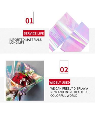 Rainbow Glossy Clear Film Roll for Resin Fillers | Iridescent Cellophane Wrap for Resin Crafts & Jewelry Making | Blue Color - Buy Online on SooperMarket.com