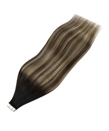 Youngsee Real Hair Tape Extensions - Balayage Ombre #1B/4/27 55cm 50g 20pcs - Smooth Remy Real Hair - Buy Online on SooperMarket.com