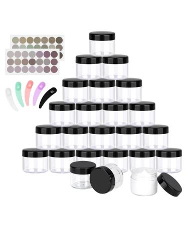 Belicoo 24 pieces D schen 20ml empty cream cans doses tap cream flows with screw cap for lotion cosmetics shampoo (20ml black) 20ml black
