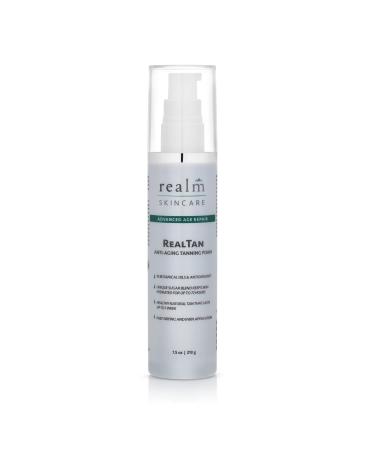 RealTAN Self Tanner Moisturizing Bronzing Foam Tanning Mousse - Natural Looking Tan with Anti-Aging Botanical Oils Vitamin E and Hydrating Sugar Blend - Lightweight and Fast-Drying 7.5 OZ