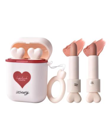 ICE LOVE Silky Mist Matte Lipstick Set - Long Wear Waterproof Velvet Lipstick & Lip Gloss for Women (2pcs) - Non-Stick Cup Makeup - Buy Online on SooperMarket.com