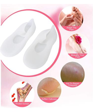 Silicone Moisturizing Socks for Men & Women - Non-Slip Anti-Split (2 Pack Large White) - Buy Online on SooperMarket.com