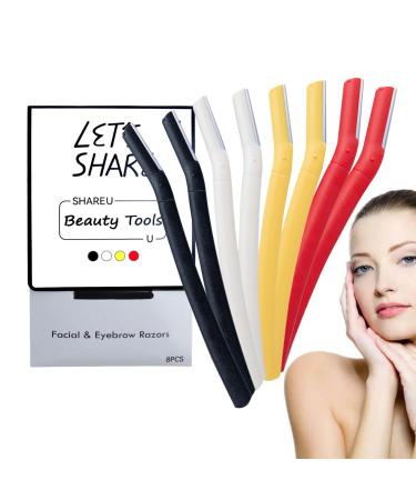 Jingling eyebrow razor-ergonomic facial razor eyebrow former with protective cover eyebrow razor multi-purpose-peeling derma plaque tooler for shaving and body peeling