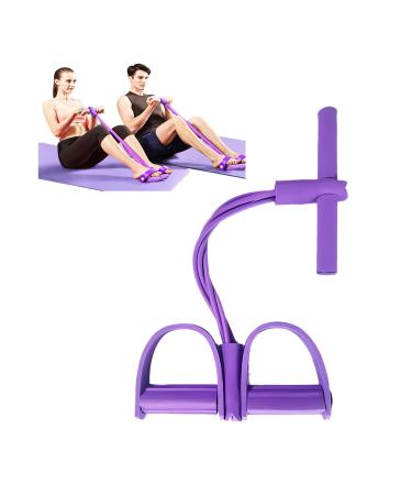 21 Fitness Resistance Bands-4 Tube Pedal Ankle Puller - 2023 New Sit up Leg Stretch Rope Exercise Bands with Handles Stretching Workout Fitness Bands for Arm Weights Exercise Equipment Purple