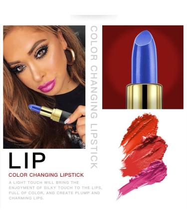 Yaper Color Changing Waterproof Lipstick Set for Women - Long Lasting & Non-Sticky - Magic Temperature Technology - Blue, Black & Red - Buy Online on SooperMarket.com