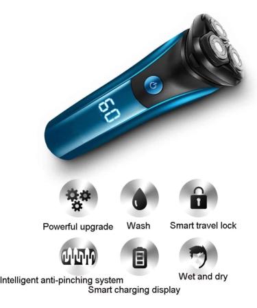GeRRiT Electric Shaver for Men - 3-in-1 Blade Razor Waterproof LED Display Fast Charging - Ideal for Travel & Daily Use - Buy Online on SooperMarket.com