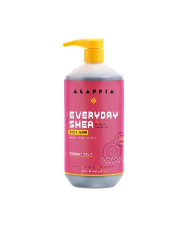 Alaffia Everyday Shea Body Wash, Naturally Helps Moisturize and Cleanse Without Stripping Natural Oils with Fair Trade Shea Butter, Neem, and Coconut Oil, Passion Fruit, 32 Fl Oz