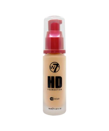 W7 | HD Foundation | Rich and Creamy Matte Formula | Medium Lasting Coverage | Available in 20 Shades | Honey | Cruelty Free Vegan Liquid Foundation Makeup by W7 Cosmetics