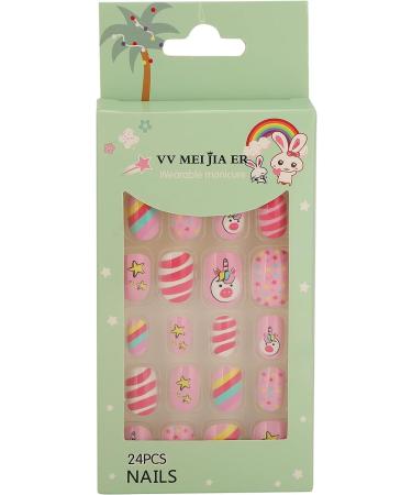 Kids Nail Art Kids False Nails Cartoon Pattern Full Cover Artificial False Nails Children False Nails Colored Girls Press On Nails Removable Kids Fake Nails (03) - Buy Online on SooperMarket.com